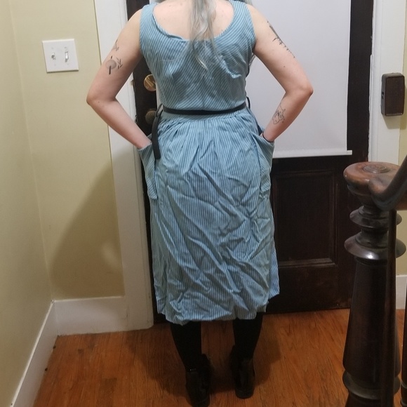 VINTAGE 1960s midi length linen dress - Picture 5 of 5